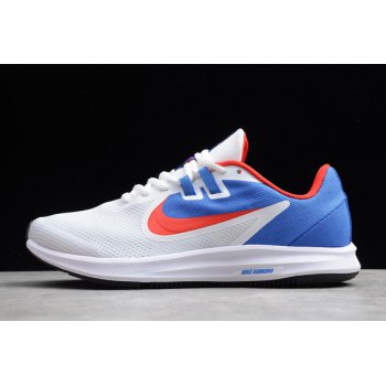 2019 Nike Downshifter 9 White Blue-Red Running Shoes AQ7486-600 Shoes